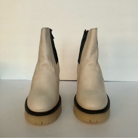 Free People James Chelsea Boots Platform White Leather NWOT Size 36 Chunky - Picture 4 of 8